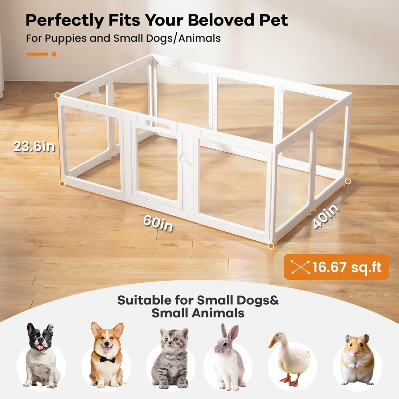 Clear Acrylic Dog Playpen Indoor - Image 4