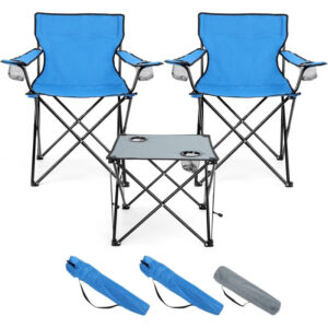BRIVANCO Folding Camping Chair Set of 3