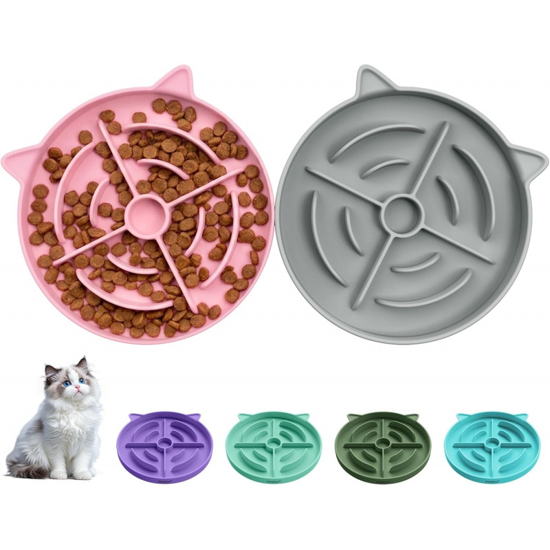2 Pcs Silicone Slow Feeder Cat Bowl - Image 7
