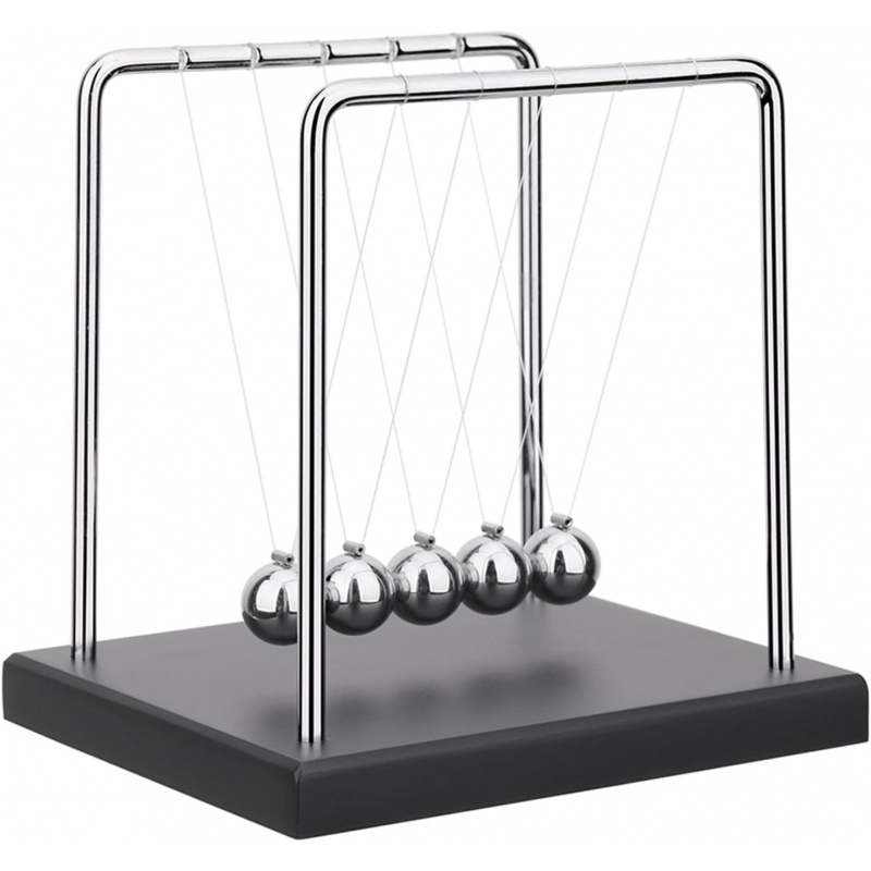 5 Large Beads Newton's Cradle Balance Balls Desk Toys - Image 3