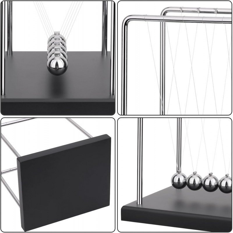 5 Large Beads Newton's Cradle Balance Balls Desk Toys - Image 4