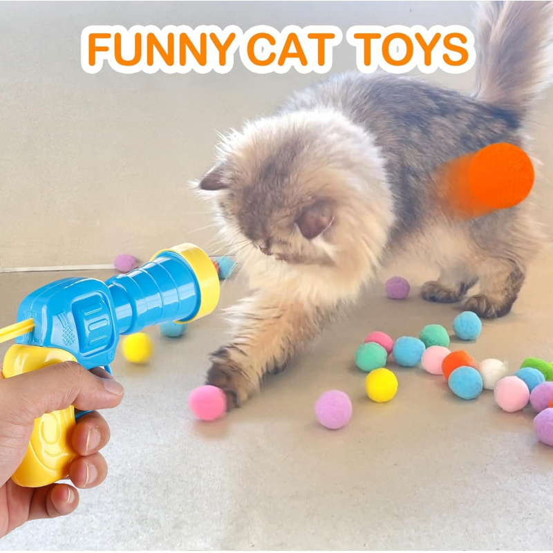 31Pcs Cat Ball Toy Launcher Gun, Cat Balls Fetch Toy - Image 6