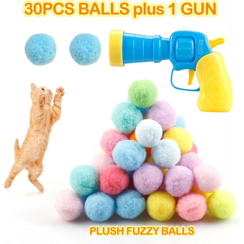 31Pcs Cat Ball Toy Launcher Gun, Cat Balls Fetch Toy - Image 4