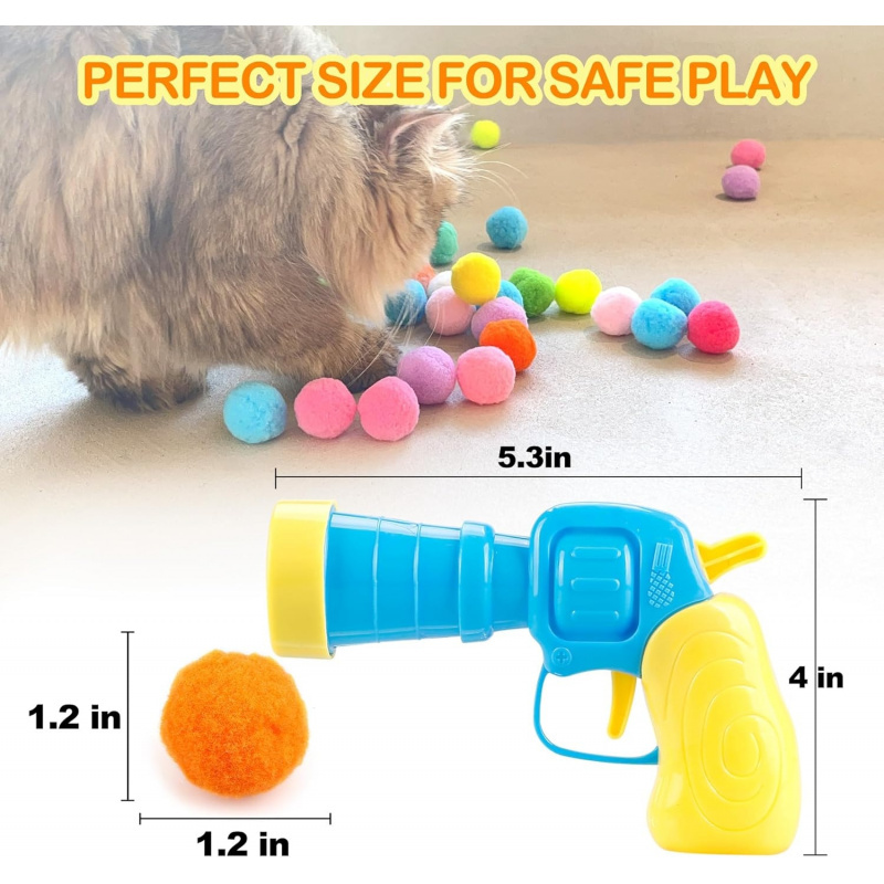 31Pcs Cat Ball Toy Launcher Gun, Cat Balls Fetch Toy - Image 3