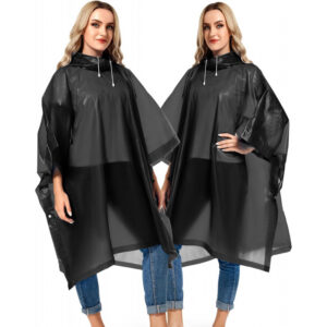 2 Pack Rain Ponchos for Adults Reusable