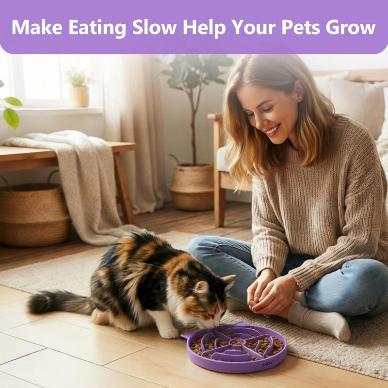 2 Pcs Silicone Slow Feeder Cat Bowl - Image 5