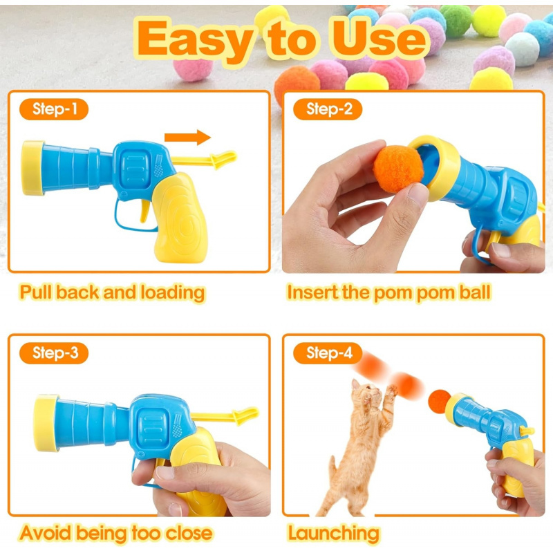 31Pcs Cat Ball Toy Launcher Gun, Cat Balls Fetch Toy - Image 7